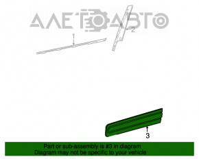 Door trim lower front right Fiat 500L 14-17 with chrome, in body color