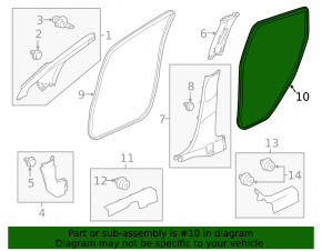 Door seal rear left Honda HR-V 16-22