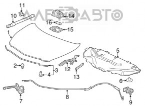 Hood lock for the 2014-2016 Acura MDX