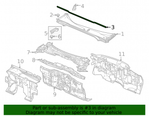 Rear hood seal for Honda Civic XI FE/FL 22-26