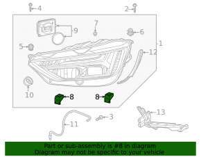 Lower left headlight mounting bracket for Audi Q5 80A 21-24