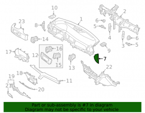 Kia Sportage 17-22 gray right side front panel trim