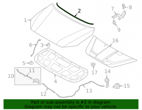 Hyundai Kona 18-23 Hood Seal