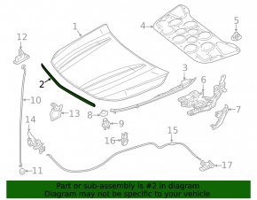 Mercedes CLA 14-19 hood seal
