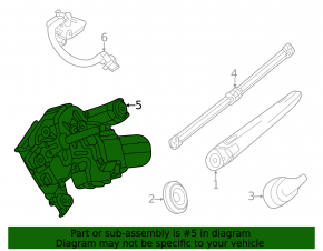Windscreen wiper trapezoid with motor rear Mercedes W167 GLE 350 450 20-23
