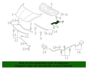 Right hood hinge for Mazda CX-7 06-12