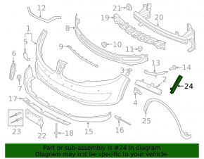 Front Bumper Reflector Left Lincoln MKX 16-18