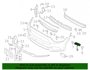 Front Bumper Mount Left Ford Mustang mk6 15-17