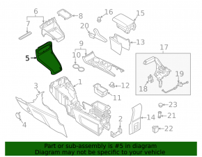 Ford Ecosport 18-22 center console trim, matte orange