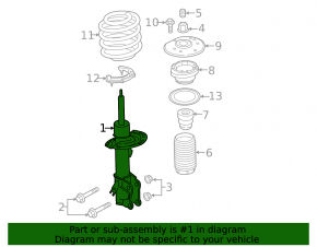 Front left shock absorber assembly for Ford Fusion mk5 13-20 2.0T, hybrid, plug-in