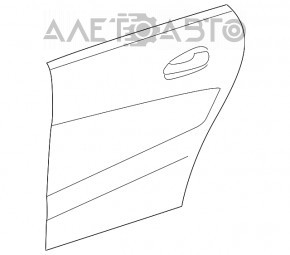 The bare rear right door of the Mercedes CLA 14-19