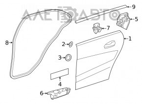 Door assembly rear right Mercedes CLA 14-19 keyless, white 149, chips