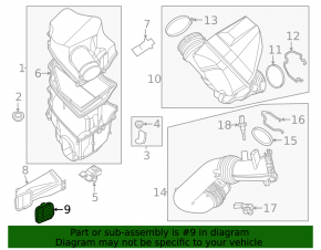Air intake grille BMW 5 G60 24-25 B48, B58