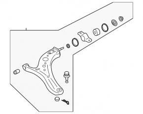 Lower control arm, front left, Subaru Ascent 19-26