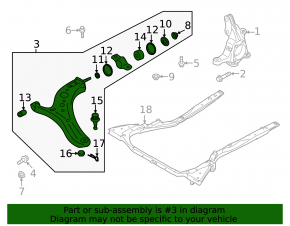 Lower control arm, front left, Subaru Ascent 19-26