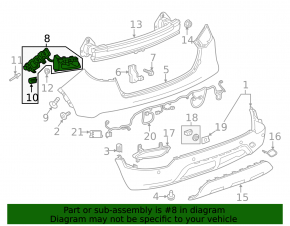 Rear bumper mount on the right wing Buick Encore 13-19 broken mount