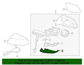 BMW 3 F30 4D 12-18 Right Side Mirror Cover Lower