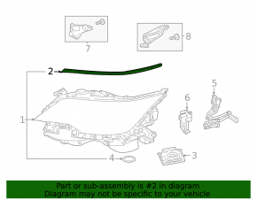 Front left headlight seal for Lexus LX 22-26