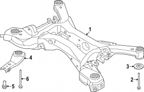 Rear subframe lug, front left, Nissan Ariya 23-25