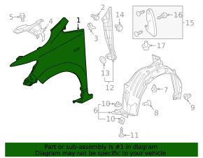 Front left fender Honda Fit 15-20