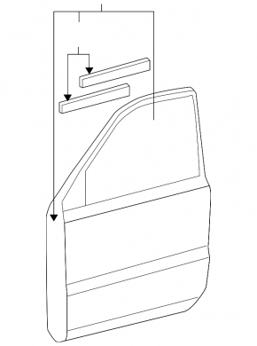 Bare front door left Lexus RX300 RX330 RX350 RX400h 04-09 graphite 1E0, bumpers