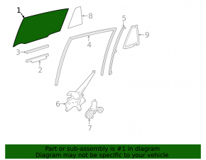 Glass of the rear left door Toyota Rav4 13-18