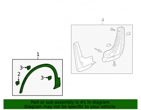 Front left fender arch trim for Chevrolet Blazer 19-25