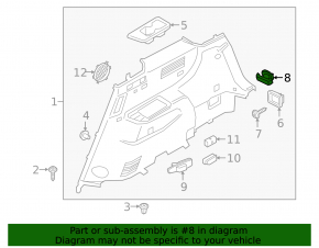 Hyundai Tucson trunk hook 22-26 black, type 2