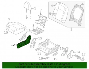 Right side passenger seat trim for Nissan Rogue 21-26, black, for manual transmission