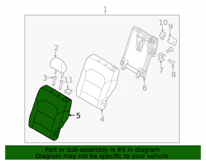 Rear seat row 2 upper left Kia Niro 17-22 HEV, PHEV combined gray, rag, dented