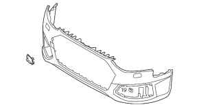 Bare front bumper for Audi A4 B9 20-25 with 2 parking sensors