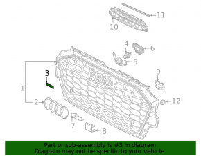 The "quattro" emblem on the radiator grille of the Audi A4 B9 20-25
