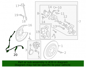 ABS sensor wire rear right Hyundai Tucson 16-21 FWD