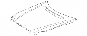 The bare hood of a pre-restored Mercedes W211