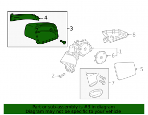 Right side mirror complete Mercedes W221 07-09 8+7 pins, auto-dimming, turn signal, silver, scratch