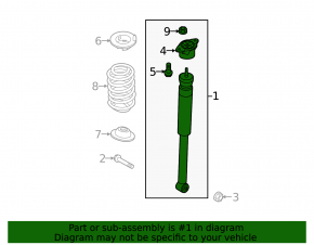 Shock absorber rear left Ford Fiesta 11-19 4d rusty