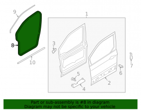 Front left door seal for Ford Transit Connect MK2 13-23