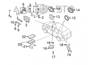 Tape player, CD changer, radio, dashboard Mazda CX-7 06-08