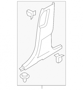 Center pillar trim lower left Ford Edge 15- black