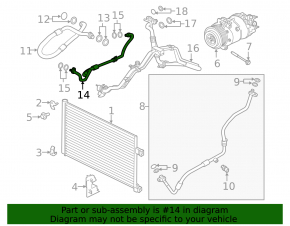 Air conditioning condenser-compressor pipe for Land Rover Range Rover Velar 18-20 2.0T