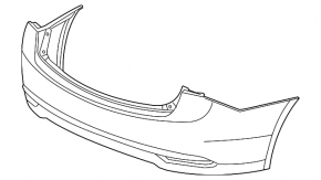Rear bumper bare Acura TLX 15-