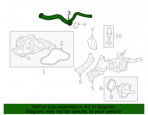 Coolant pipe Honda Accord 13-17 3.5