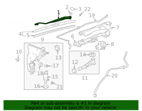 Left windshield wiper arm for Cadillac ATS 13-19