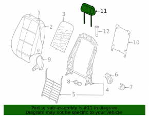 Front right headrest VW Taos 22-25 black