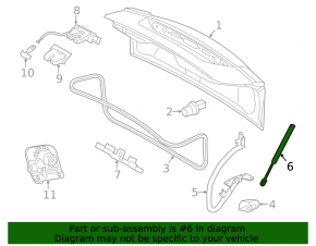 Left trunk lid shock absorber for Volvo S60 11-18