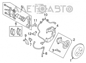 Front left caliper assembly for Mitsubishi Galant 2012