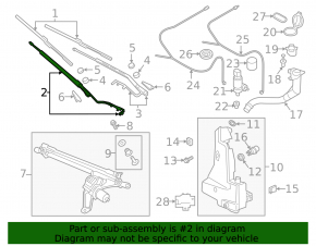 Right wiper arm for Audi E-Tron 19-23 with two nozzles