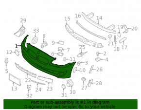 Bare front bumper BMW 5 F10 14-16 for parking sensors, washers and cameras