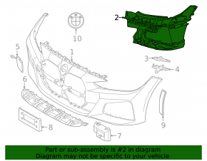 Front bumper mount left inner frame BMW 4 G22 G26 21-25 M package
