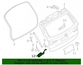 Actuator drive for the trunk door lock BMW X1 F48 16-22